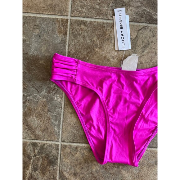 Lucky Brand Solid Ruched Bottom Pink Size Small - Picture 8 of 9